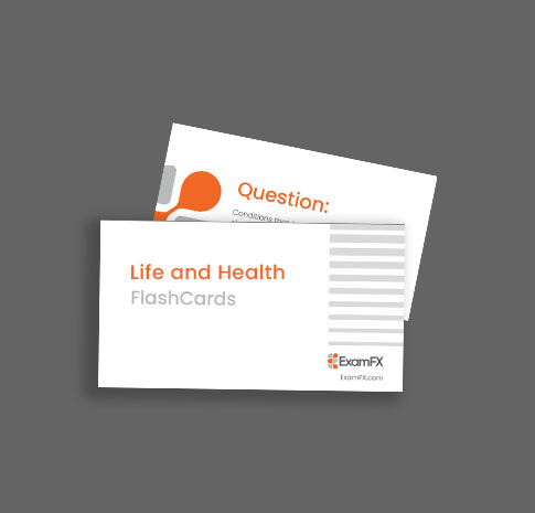 Life and Health insurance prelicensing exam practice question flash cards.
