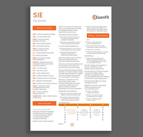 SIE program tip sheet